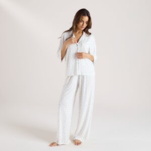 Modal Pyjama Bottoms - White Floral