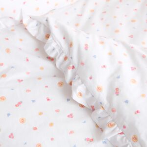 Frill Edge Duvet Cover - White Fruits
