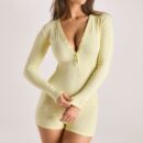 Pointelle Romper - Buttercup Yellow