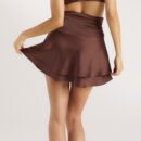 Mimi Satin Mini Skirt - Chocolate