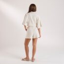 Belted Linen Playsuit - Cream