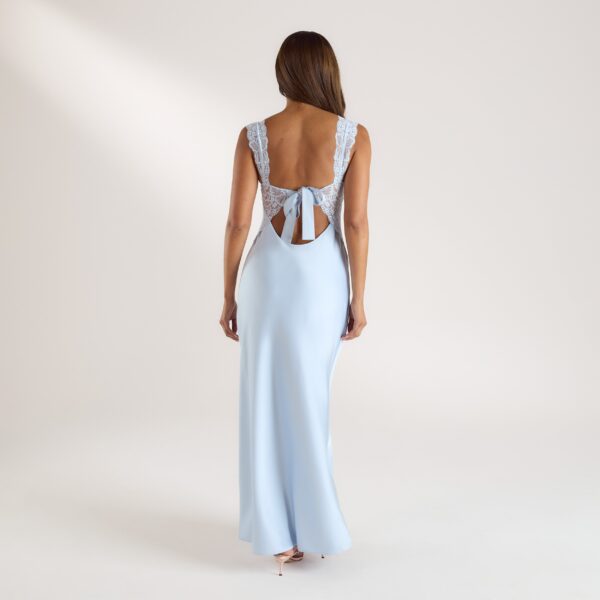 Isla Side Slit Maxi Dress - Blue - Image 2