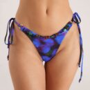 Midnight Tropics Tie-Side Brazilian Bikini Briefs - Midnight Blue