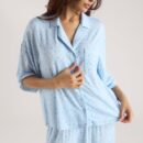 Modal Short Sleeve Pyjama Shirt - Blue Floral