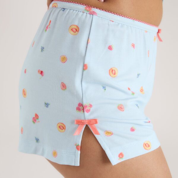 Modal Pyjama Shorts - Blue Fruits - Image 3