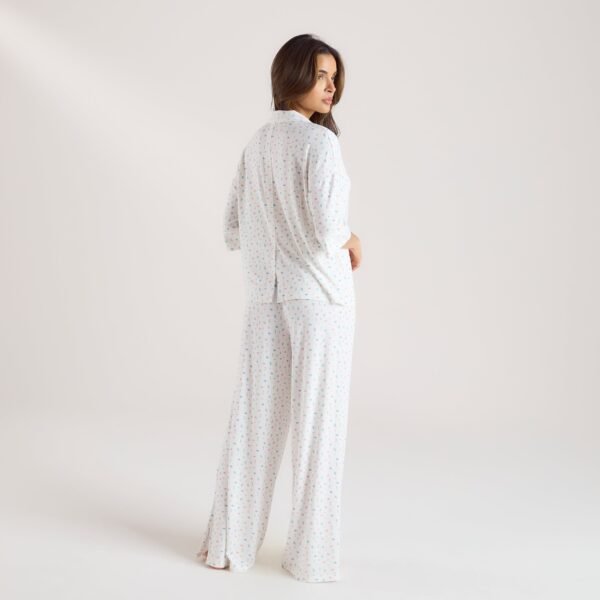 Modal Pyjama Bottoms - White Floral - Image 3