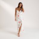 Aurora Printed Satin Maxi Dress - Floral Print