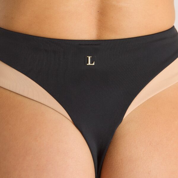 Monaco High-Waisted Bikini Thong - Black - Image 3