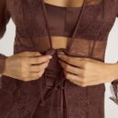 Mimi Lace Maxi Robe - Chocolate