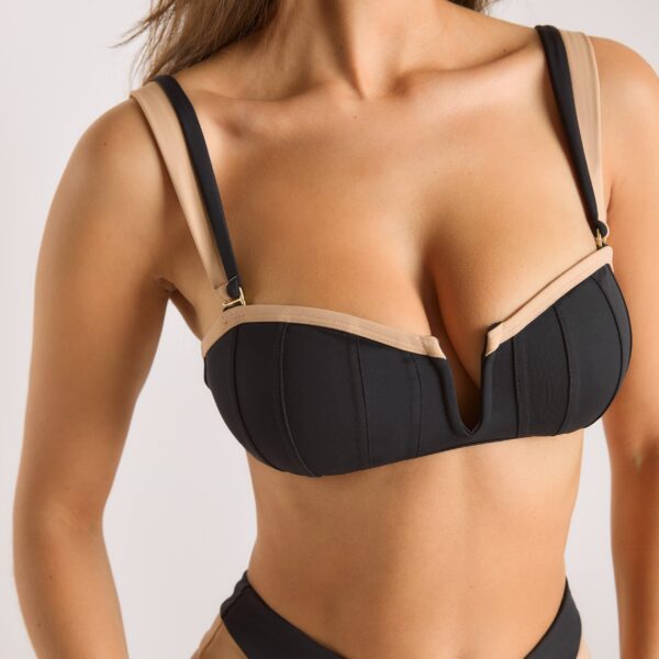Monaco Bandeau Bikini Top - Black - Image 4