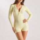 Pointelle Romper - Buttercup Yellow