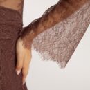Mimi Lace Maxi Robe - Chocolate