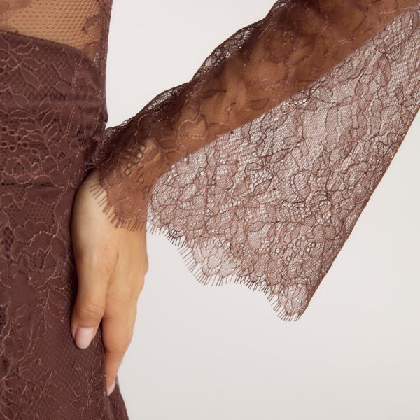 Mimi Lace Maxi Robe - Chocolate - Image 6