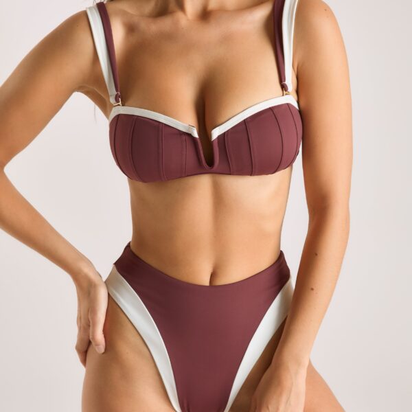 Monaco Bandeau Bikini Top - Plum - Image 6