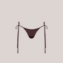 Reversible Tie Side Bikini Thong - Brown/Floral